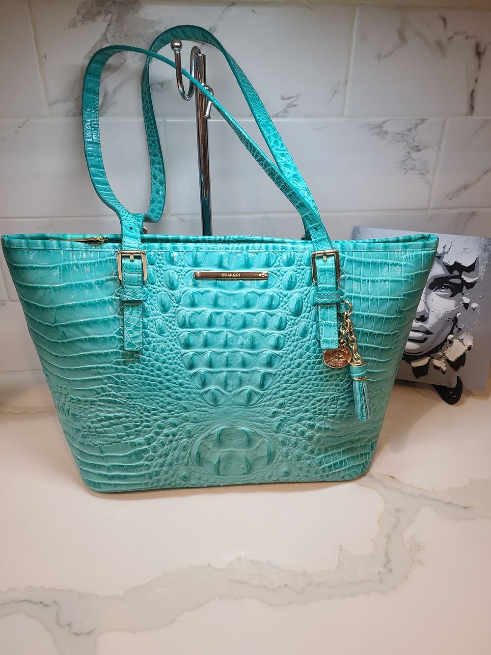 Brahmin Turquoise Medium Asher Tote GUC